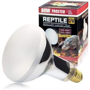 LUCKY HERP 80 Watt UVA+UVB Vapor Heat Lamp Bulb, High Intensity Self-Ballasted Heat Basking Lamp/Bulb/Light for Reptile and Amphibian, Sun Lamp for Bearded Dragon Lizard Turtle