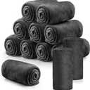 Tinideya 12 Pcs Flannel Fleece Throw Blanket Bulk 50 x 60 Inch Soft Fleece Blanket Warm Throw Blanket Coral Blankets for Couch Sofa Home Wedding Gifts Season (Dark Gray)