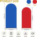2Pcs Arch Backdrop Covers Red Blue (7.2ft+6ft) Wedding Arch Cover Decorations Spandex Fitted Chiara Arch Backdrop Stand Covers for Birthday Party Baby Shower Bridal Shower,Independence Day Supplies