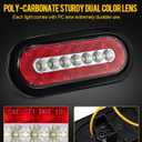 Partsam 2Pcs 6.3" inch Oval Truck Trailer Led Tail Stop Brake Lights Taillights Running Red and White Backup Reverse Lights, Sealed 6.3 inch Oval led Trailer Tail Lights w reflectors Flush Mount
