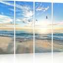 Acoustic Panels Soundproof Wall Panels: Sound Absorbing Wall Art Sound Proofing Padding for Recording Studio Acoustical Treatments 8 Pack 12x16" (Beach)