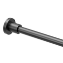 Modern Minimalist 60 in. Straight Shower Rod Set in Matte Black