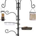 ERYTLLY Bird Feeding Station Kit Bird Feeder Pole Wild Bird Feeder Hanging Kit Planter Hanger Multi Feeder Hanging with Metal Suet Feeder Bird Bath for Attracting Wild Birds (91 Inch)