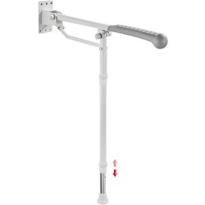 FSA Eligible, 24inch Grab Bar for Toilet, Height Adjustable Bathroom Assist Handrail, Flip up Grab Bar with Leg, Anti-Slip Shower Bar Safety with Rubber Cushion, Bathroom Handicap Shower Bar, 660 lbs
