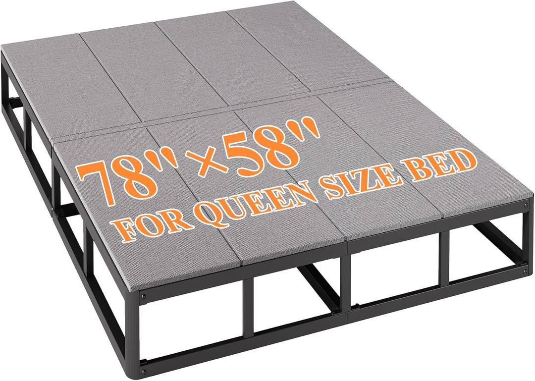 Queen Bunkie Board (58x78in) - 6mm Ultra-Thin & Ultra-Rigid Mattress Foundation, Heavy Duty Maximum Support - Low Profile, Breathable, Noise Reducing, Moisture Resistant