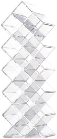 Acrylic Makeup Storage Organizer Lipstick Holder - Clear Tower Stand for Cosmetics, Fits Small to Large Lipsticks - 2 Pack