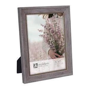 Malden International Designs 5x7 Marin Rustic Moulding Tabletop Photo Fra Grey