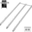 QuliMetal 304 Stainless Steel Grill Burner for Weber Genesis 300 (2007-2010), Genesis E310 E320 S310 S320 EP310 EP320 Gas Grill with Side Control Knobs, Replace for Weber 67722 67820 (34.25"-67722)