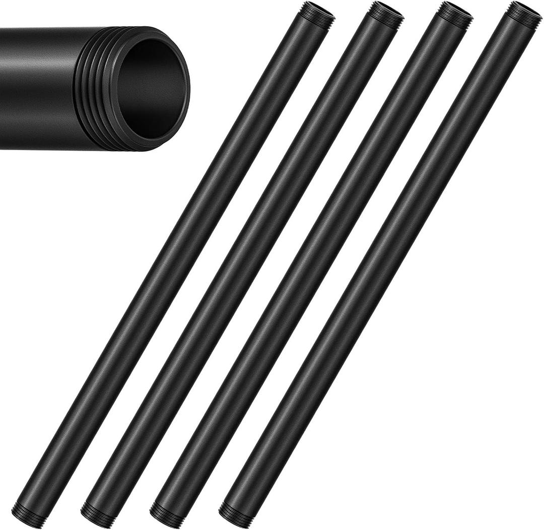 Black Iron Pipes,Industrial Punk DIY,Black,1"x 18",4Pack