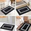 Black Bathroom Rugs 20x31, Non Slip Washable Bath Mats,Super Soft Microfiber Bathroom Mats, Plush Fluffy Absorbent Bath Rugs for Sink Tub Basin Shower Floor