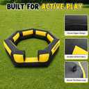 Inflatable Gaga Ball Pit- 7-Sided Arena with External Blower, Unique Heptagon Design for Non-Stop Play, Portable for Backyard, Park & Family Games (Black&Yellow, 10FT)