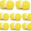 Chunky Yarn for Hand Knitting, Chunky Chenille Blanket Yarn for Crocheting, Bulky Soft Fluffy Chenille for Blanket Project, 8 Pack of 8oz/25yds, Vibrant Yellow