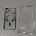 Glitter for iPhone 17 Pro Case with Eye-catching Integrated Lens Protection, [Sparkly Bling Back Panel] [Seamless Work with Magsafe] Cute Women Girly Magnetic Phone Case for iPhone 17 Pro 6.3" Silver