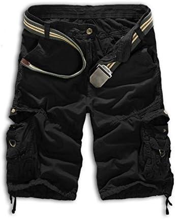 Leward Mens Casual Slim Fit Cotton Solid Multi-Pocket Cargo Camouflage Shorts