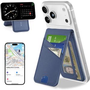 TopMade for Magsafe Wallet, Works with Apple Find My, 6 Card Holder with Adjustable Stand, Finder Tracker, RFID Blocking, Strongest Magnetic Wallet for iPhone 17/16/15/14/13/12 Series, Slim, Blue