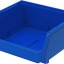 Plastic Containers for Organizing and Storage Bins for Closet, Kitchen, Office, Garage or Pantry Organization, Stackable Bins, Extra Large (14.8" x 16.5" x 7"), 4-Pack, Blue