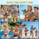 Electric Water Gun for Kids & Adults with Lights, 2 Batteries, 350CC, 26-29FT, Black Automatic Water Guns Squirt Blaster for Pool Party Beach Outdoor Play, Water Toys for Ages 4-8 8-12+