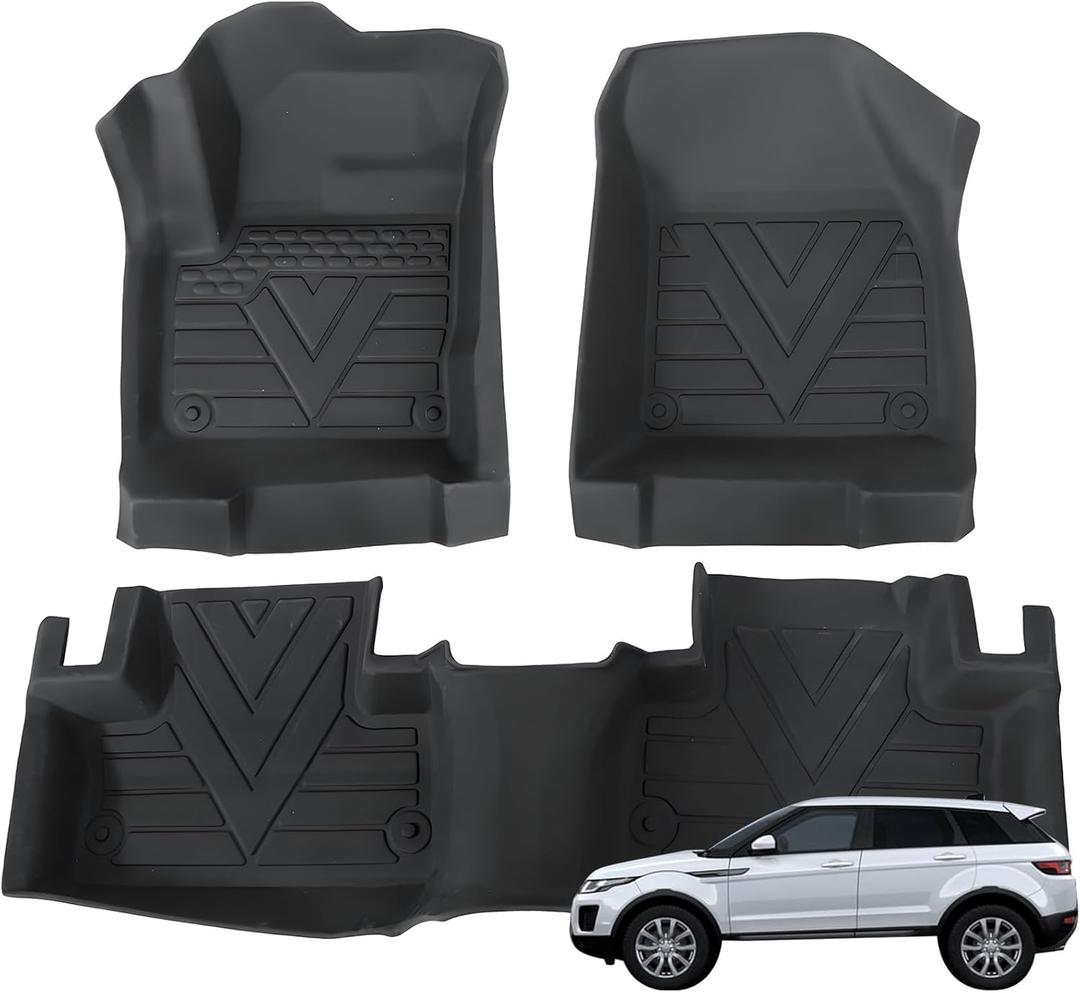 Priprilod Floor Mats Fit for Land Rover Range Rover Evoque 2012-2019 All Weather Protector TPE Floor Liners Custom Fit Car Mats Non-Slip