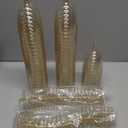 meekoo 50 Pcs 5.7oz / 170ml Disposable Plastic Glasses, Gold Glitter Champagne Goblets Cocktail Cups for Weddings Birthday Bridal Shower Christmas Halloween Thanksgiving Party Outdoor Gatherings