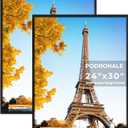 24x30 Poster Frames, 2Pcs, Plexiglass,Black Aluminum Snap Frame