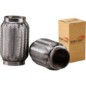 Exhaust Flex Pipe (Interlock Lining OEM-Grade) 100% Stainless Steel SS304 For Heavy Duty and Cars (1 PC, 2.25X6)
