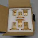 Short Solid Amber Gold Glass Taper Candle Holders Heavy Low Candlestick Holders for 5/6-7/8 inch Wide Tapered Candles- Set of 6, Wedding Party Table Centerpieces Decorations