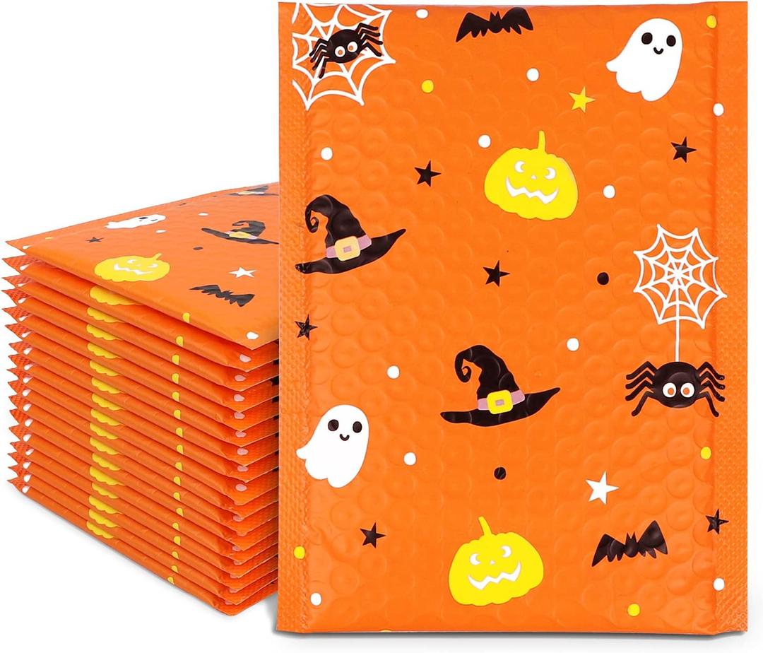 25PCS Halloween Bubble Mailers,Halloween Poly Padded Envelopes Mailers Shopping bubble Mailer Bags (6 x 10)