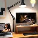 Desk Lamp for Home Office Eye-Caring Metal Extra Tall Swing Arm High Intensity Clamp Flexible Gooseneck w/A19 E26 LED Bulb Side Table Working Reading Architect Computer Workbench Puzzle Warm Light