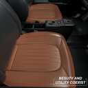 2PCS ZC Car Seat Covers Front Bottom Seat Cushion Covers, Waterproof Nappa Leather, Anti-Slip and Wrap Around the Bottom, Universal Auto Interior Fit for Sedans SUV Pick-up Truck, Cocoa Brown