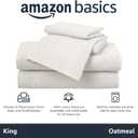 Amazon Basics 4 Piece Bed Sheets Set, 100% Cotton Jersey, Includes Super Soft, Flat and Fitted Sheets, Pillowcase, King, Oatmeal, Solid