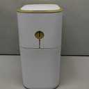 MOPALL Touchless Bathroom Trash Can with Lid, 3 Gallon / 12L Slim Motion Sensor Garbage Bin, Automatic Waste Basket for Bedroom, Office & Narrow Spaces, White & Gold