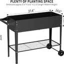Elevate 32" Tall Raised Garden Bed with Wheel,Planter Box for Backyard,Outdoor Garden, Patio, Balcony, 400lb Capacity,Black