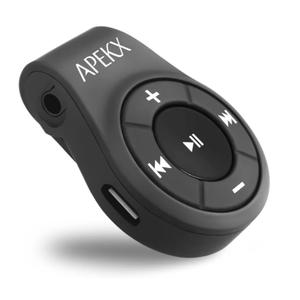 APEKX Clip Bluetooth Audio Adapter for Headphones, Headset, Speaker, Wireless Receiver with MIC for Hands-Released Call and Music