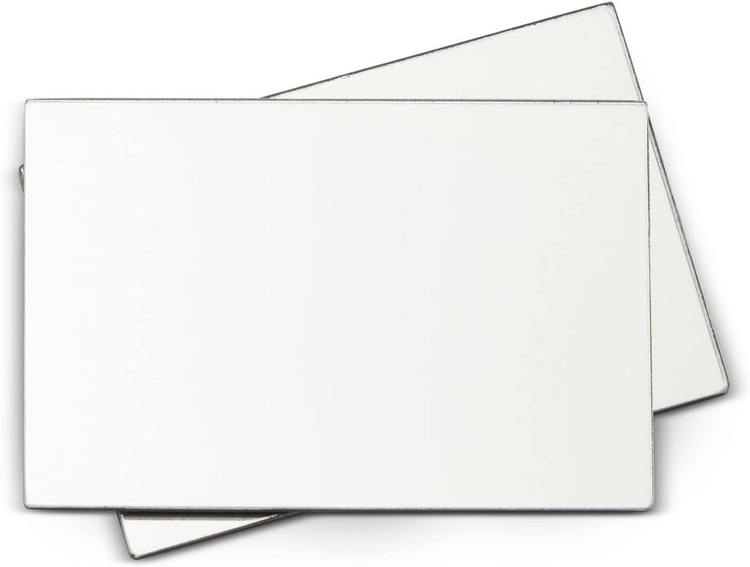 Juvale Locker Mirror Magnetic - 4 x 6 in, Silver Acrylic, Rectangular, Set of 2 - Magnetic Mirror for Locker Accessories & Office Use - Shatterproof & Rounded Corners for School & Office