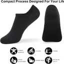 GUUNIEE No Show Socks Womens 4 or 6 Pairs Black Invisible Liner Non Slip Low Cut Socks Thin Short Ladies
