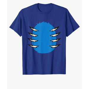 Halloween Costume Funny Blue Tiger DIY Group Matching T-Shirt. size M