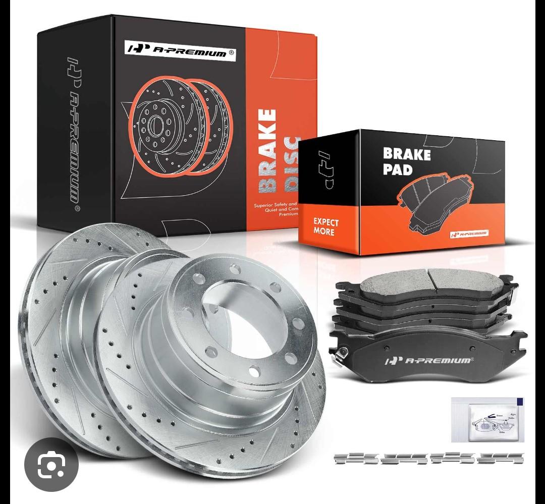 A-Premium BRS44195 Disc Brake Rotor Front Drilled, Slotted & Zinc Plated
