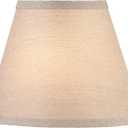 Aspen Creative 56028, Empire Uno Lamp Shade in Medium Brown Burlap Textured Fabric, 5" Top x 9" Bottom x 7" Slant Height, Slip UNO 33mm