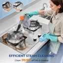 Steam Cleaner, Pressurized Handheld 13pcs Multi-Purpose Natural Deep Cleaning Steamer, Portable Steamer for Cleaning Home, Grout, Kitchen, Car, Window, Upholstery, Bathroom and Clothes, Gray