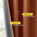 NICETOWN 100% Absolutely Blackout Linen Curtains with Thermal Insulated Liner, Terracotta, 52" Wide, 2 Panels, 84 inches Long Drapes, Grommet Retro Linen Curtains Vertical Drapes Privacy for Bedroom