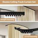 Room Divider Blackout Curtains Flexible Sliding Tracks Sets Ceiling Mounted Rod Window Curtain Privacy Separation for Bedroom Living Rooms,1 Panel Beige Drape and Black Track Set- W108xH72 in