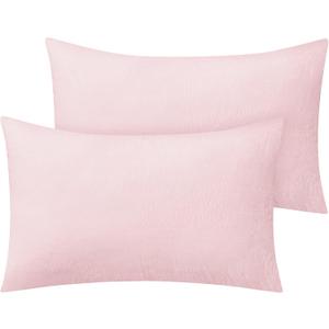 BEDELITE Flannel Pillow Cases Queen Size Set of 2, Super Soft Fleece Pillowcases with Zipper for Bedroom, Sofa, Couch, Luxury Cozy Fuzzy Velvet Pillow Shams for All Seasons(20x30 Inches, Pink)