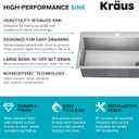 KRAUS Fairlane 33-inch Drop In/Top Mount Single Bowl 18-Gauge Stainless Steel Kitchen Sink, KHT640-33
