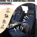 Car Seat Cover for Toyota Prius 2002-2026 Full Coverage Nappa Leather Car Seat Protector, Fashion Anti-Slip Waterproof Breathable Easy to Install, Auto Interior Accessories(Full Set,Black&Blue)