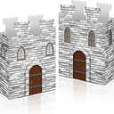 12 Pcs Castle Favor Boxes Medieval Party Decorations Cardboard Castle DIY Candy Treat Gift Box for Medieval Knight Princess Birthday Party Table Decorations