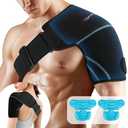 Comfytemp Shoulder Ice Pack Wrap Shoulder Brace, Gel Cold Compression Sleeve for Injuries Reusable Arm Rotator Cuff Pain Relief, Therapy Recovery Items for Men Women, 2 Gel Ice Packs