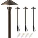 EDISHINE Solid Brass Low Voltage Pathway Lights Wired, 22" Tall Outdoor Landscape Path Light Heavy Duty, G4 Bulb Included, 12V LED Landscape Lighting, Bronze Waterproof for Garden Yard Walkway, 4 Pack