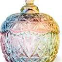 Christmas Glass Candy Storage Jar Embossed Luxury With Lids Jewelry Box Jars (Small Crown)