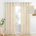 BGment Linen Curtains for Living Room 108 Inch Length 2 Panels Set, Extra Long Burlap Textured Light Filtering Curtains Farmhouse Privacy Floor Window Drapes, Each Panel 52 Inch (52"W x 108"L (Pack of 2), Natural)