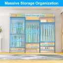 Ulif E13 Heavy Duty Clothes RackWith 4 Hanger Rods & 8 Shelves Freestanding Clothing Racks for Hanging ClothesAdjustable Closet OrganizerMetal Garment Rack 63" W x16 D x77 HMax Load 900LBSGrey